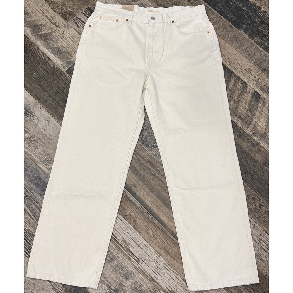 New $70 Levis‎ Jeans Mens Ivory Denim Mid Rise Low Pro Straight Leg ACTUAL 36x30